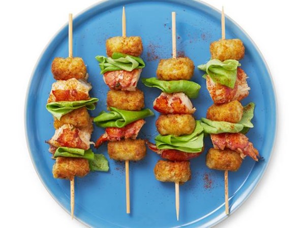 Lobster roll Tot kebabs