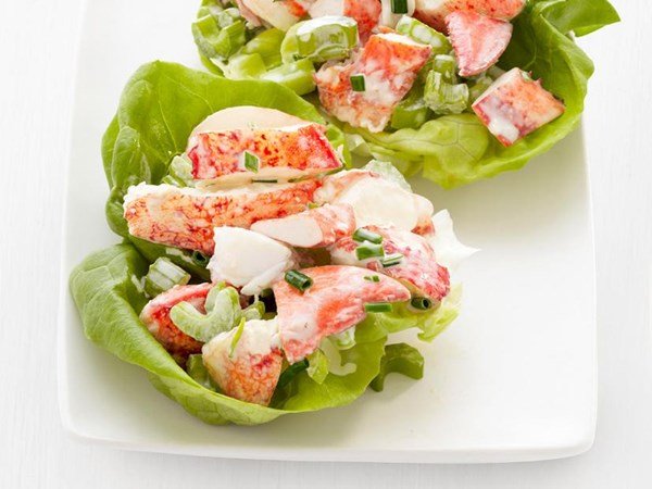 Lobster salad lettuce cups