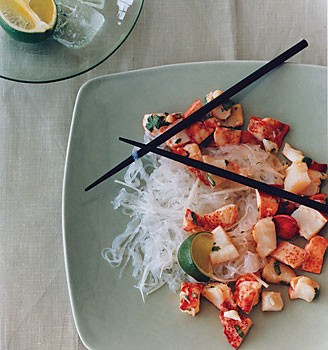 Lobster salad with glass noodles and jicama