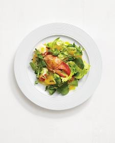 Lobster salad with greens and citrus vinaigrette