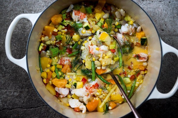Lobster succotash