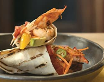 Lobster tacos with roasted tomato-chipotle salsita and jicama slaw