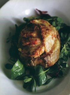 Lobster Thermidor baked potatoes
