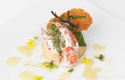 Lobster Thermidor mousseline with ginger jelly