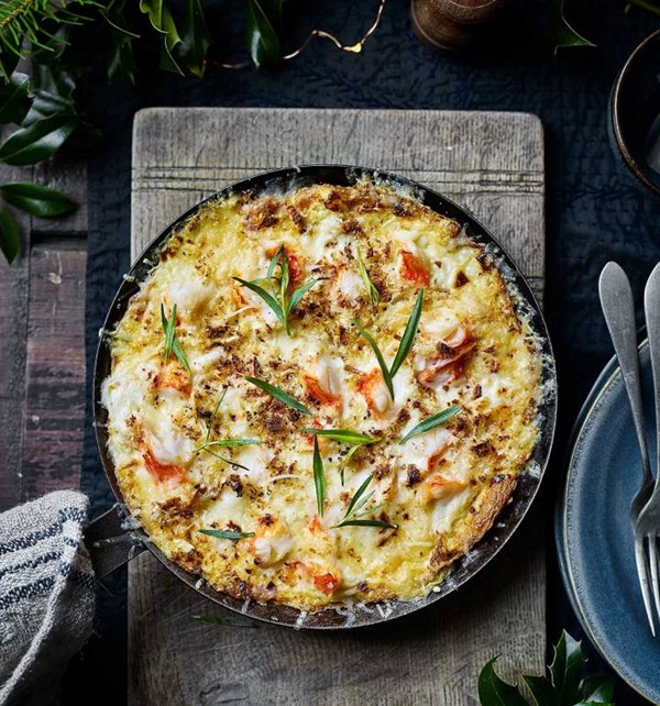 Lobster-topped omelette
