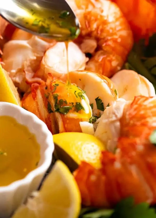 Lobster with herb & garlic butter 