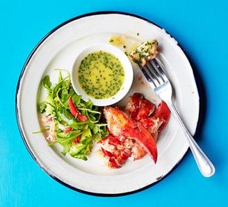 Lobster with lemon & herb butter sauce