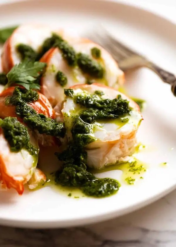 Lobster with salsa verde