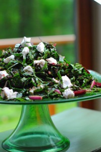 Local beets and greens salad with goat cheese and balsamic vinaigrette