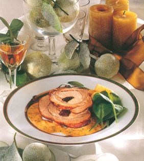 Loin of pork with prunes and Armagnac
