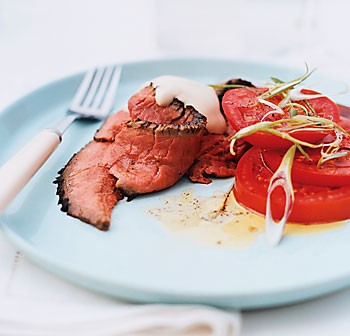 London broil with soy citrus mayonnaise