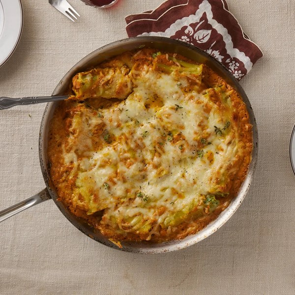 Long-distance pumpkin-spinach lasagna roll-ups 