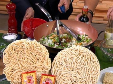 Longevity noodles with turkey and bok choy