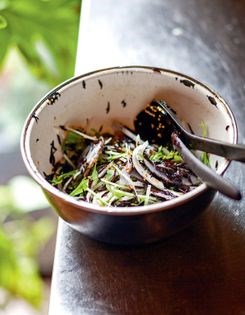 Lotus root and hijiki salad