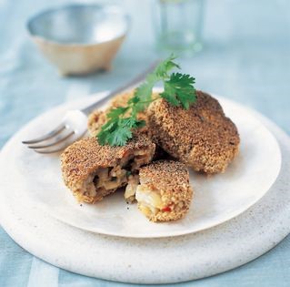 Lotus root kebabs