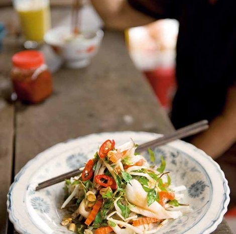 Lotus stem and oyster mushroom salad (Goi ngó sen nâm bào ngu)