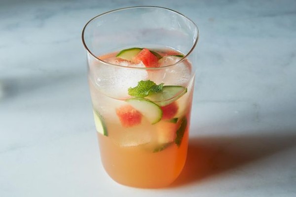 Louisa Shafia's watermelon, mint, and cider vinegar tonic