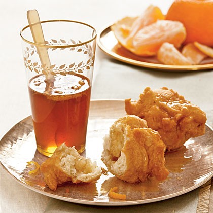 Loukoumades with honey-orange sauce