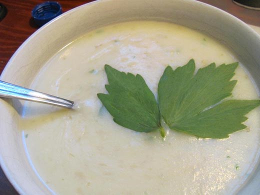 Lovage and potato soup
