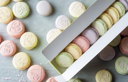 Love heart macarons