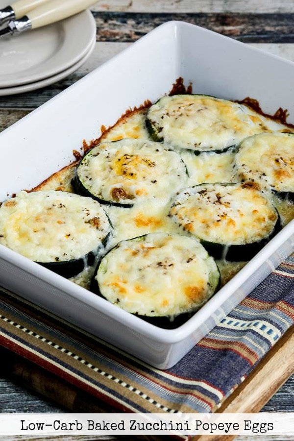 Low-carb baked zucchini Popeye eggs