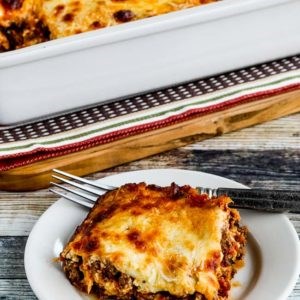 Low-carb no-noodle lasagna with sausage and basil
