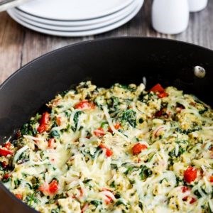 Low-carb power greens egg skillet