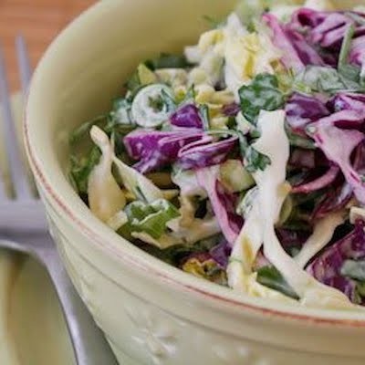 Low-carb spicy Mexican slaw with lime and cilantro