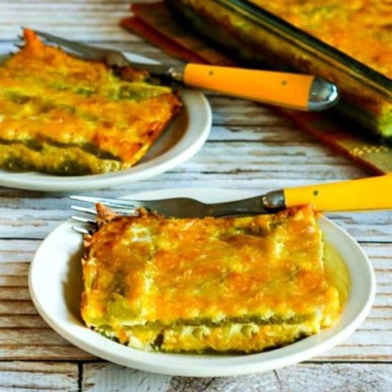 Low-carb vegetarian chile rellenos bake
