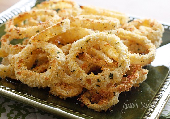 Low fat baked onion rings