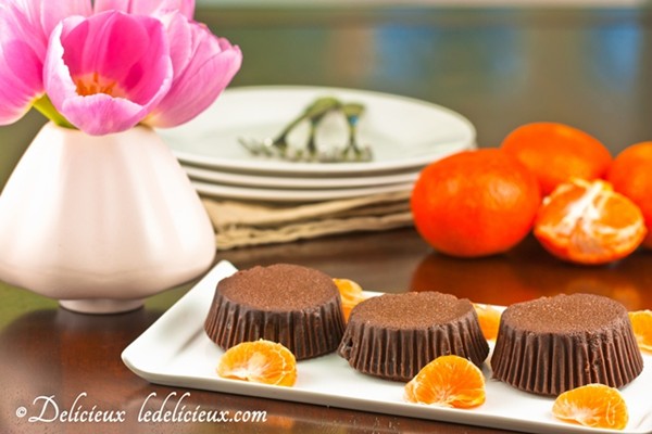 Low fat mini chocolate mandarin cheesecakes