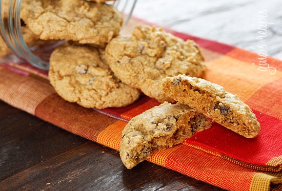 Low-fat pumpkin spiced chocolate chip cookies