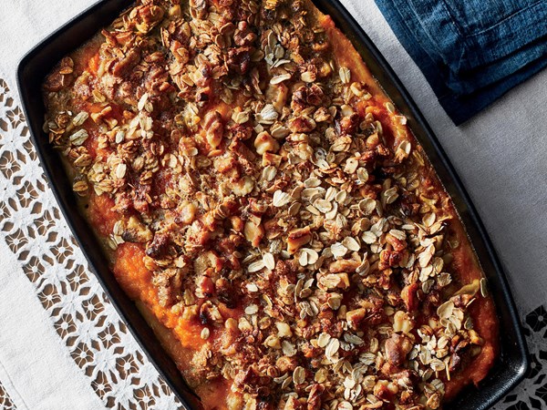 Lower-sugar sweet potato casserole