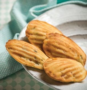 Lox, cream cheese, and red onion madeleines