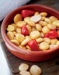 Lupini beans with piri piri