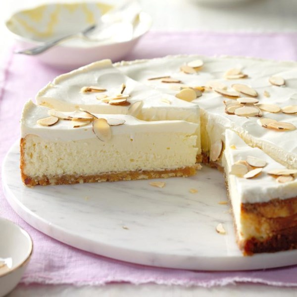 Luscious almond cheesecake