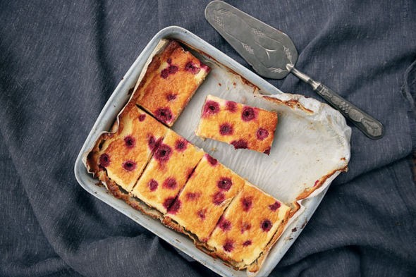 Luscious lemon, raspberry & honey bars