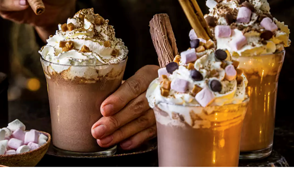 Luxury hot chocolate with mix 'n' match toppings