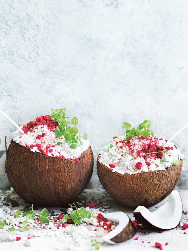 Lychee and coconut granita