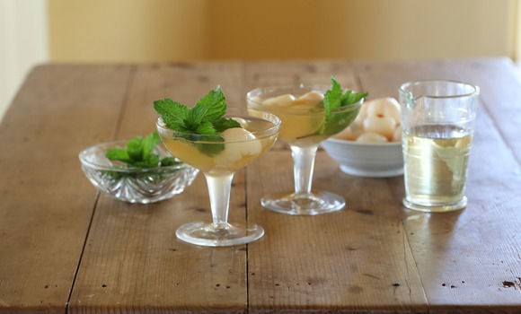 Lychee and verjuice cocktail
