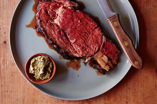 Lynne Curry's prime rib with mustard and herb butter