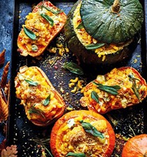 Mac and 3-cheese stuffed squash