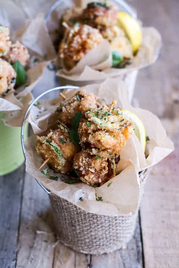 Mac and cheese stuffed fried zucchini