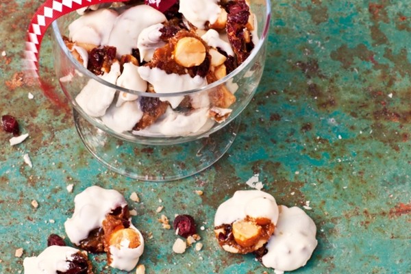Macadamia, cranberry & white chocolate Florentines