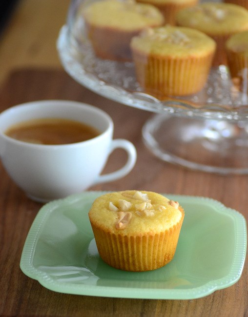 Macadamia nut white chocolate tea cakes