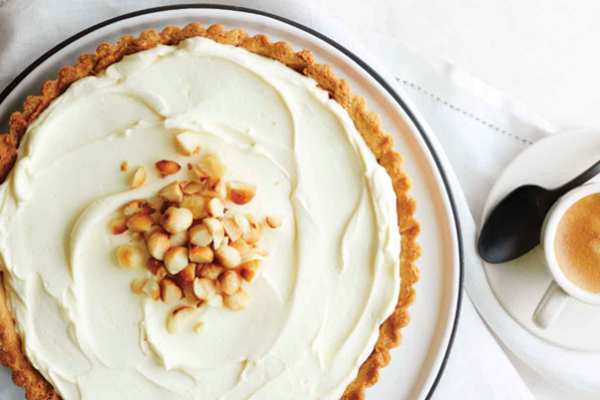 Macadamia white chocolate tart