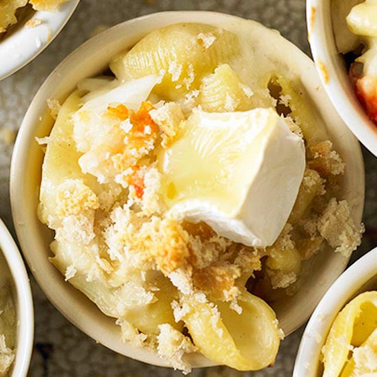 Macaroni and Brie with crab