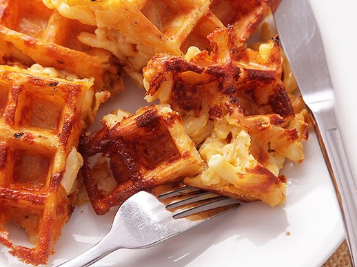 Macaroni and cheese waffles