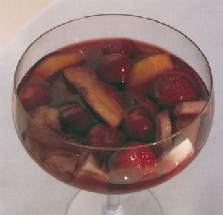 Macedoine of fruits in Beaujolais
