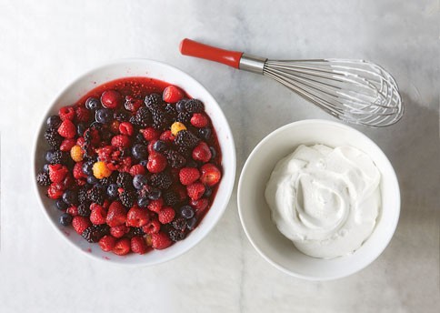 Macerated berries with vanilla cream